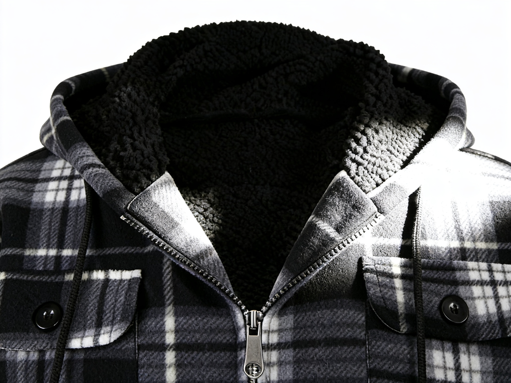 Men's Plaid Hooded Wool-Blend Jacket - Embrace Casual Style with Cozy Warmth for Every Adventure