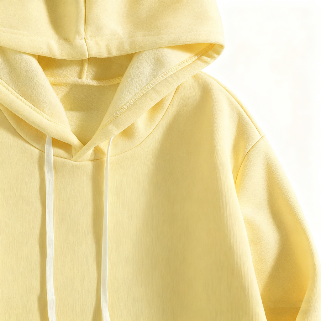 Men's Light Yellow Hoodie - Classic Casual Pullover with Kangaroo Pocket for Daily Wear, Street Style & Lounge Comfort
