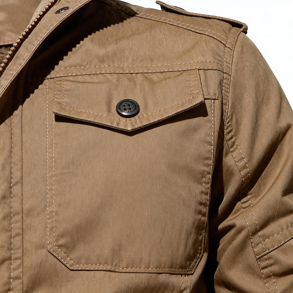 Men's Tactical Style Fleece-Lined Jacket - Rugged Elegance & Cozy Warmth for Outdoor & Urban Adventures
