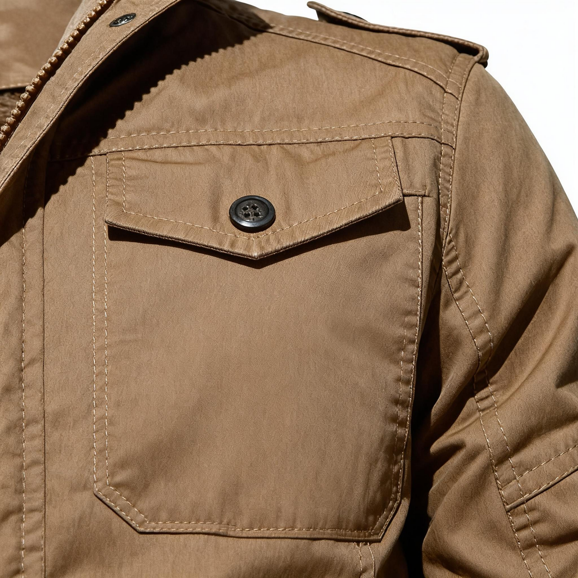 Men's Tactical Style Fleece-Lined Jacket - Rugged Elegance & Cozy Warmth for Outdoor & Urban Adventures