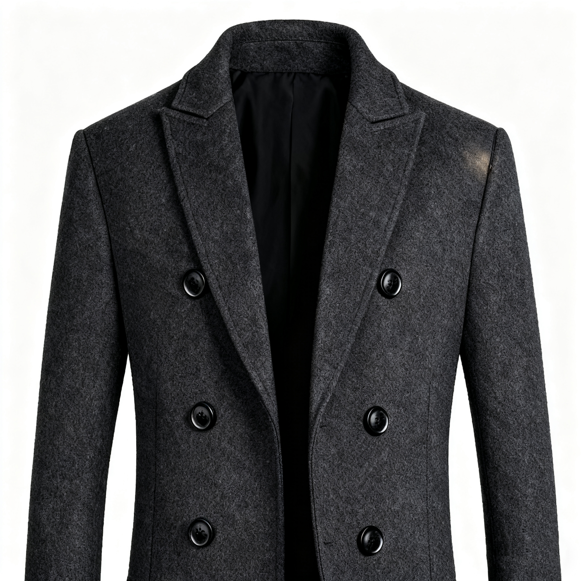Charcoal Gray Wool-Blend Trench Coat: Timeless Sophistication & Season-Defying Versatility