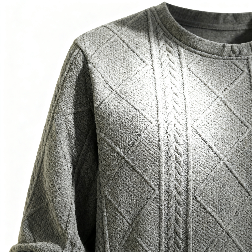 Men's Cable Knit Textured Crew Neck Sweater - Fashionable Pullover for Casual, Daily & Stylish Outings