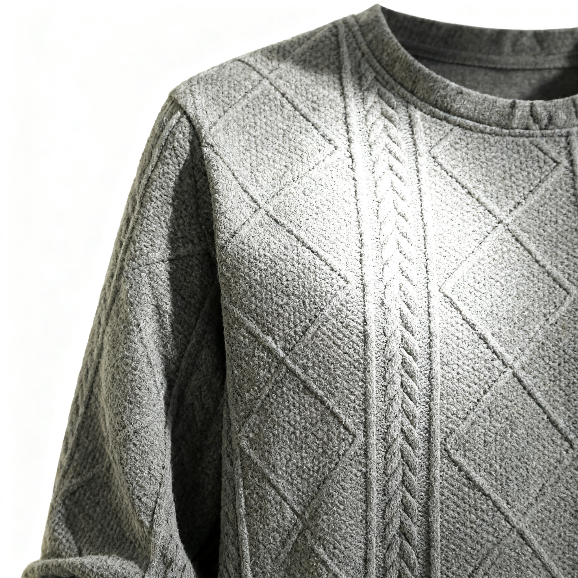 Men's Cable Knit Textured Crew Neck Sweater - Fashionable Pullover for Casual, Daily & Stylish Outings
