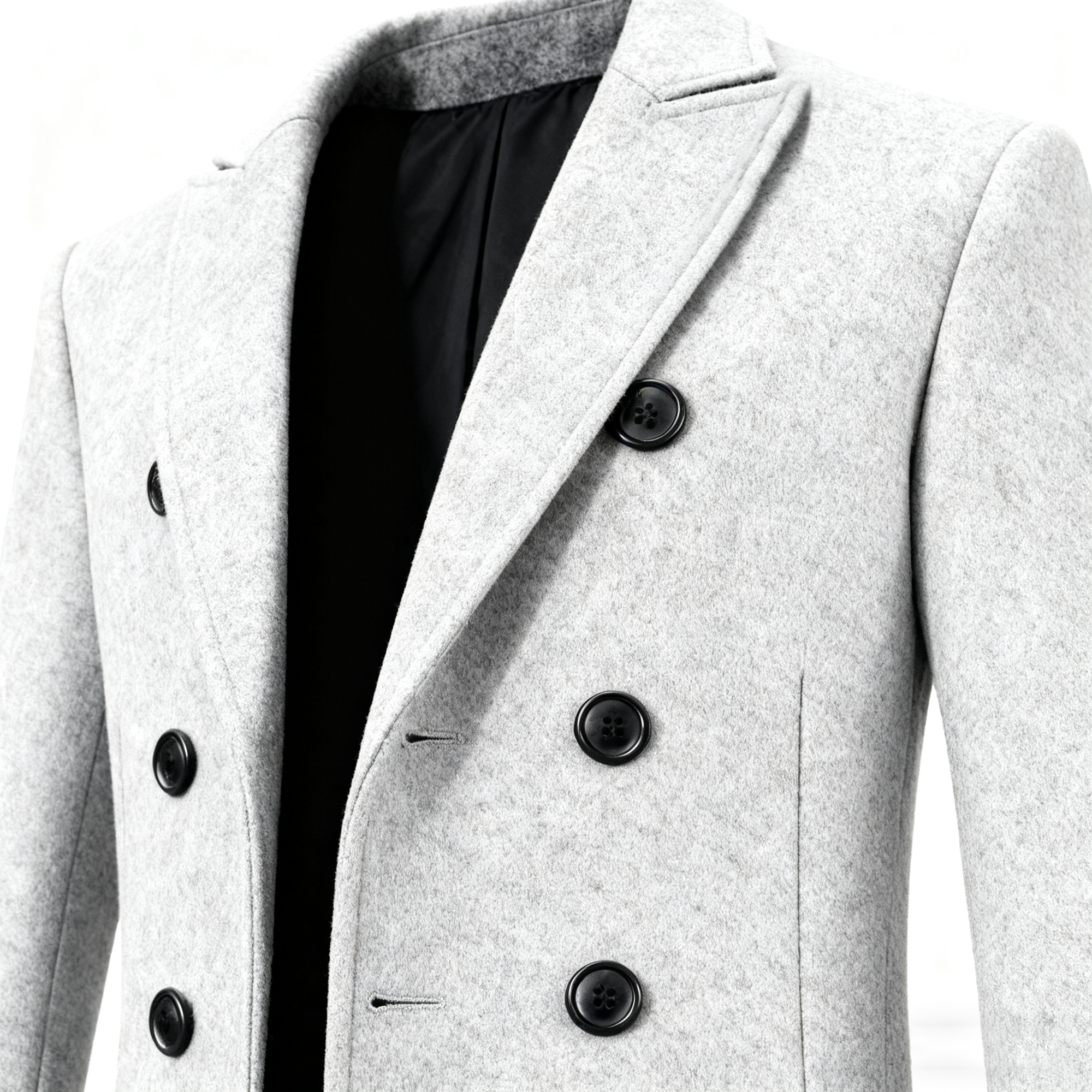 Men's Wool Blend Trench Coat - Timeless Elegance for the Modern Man