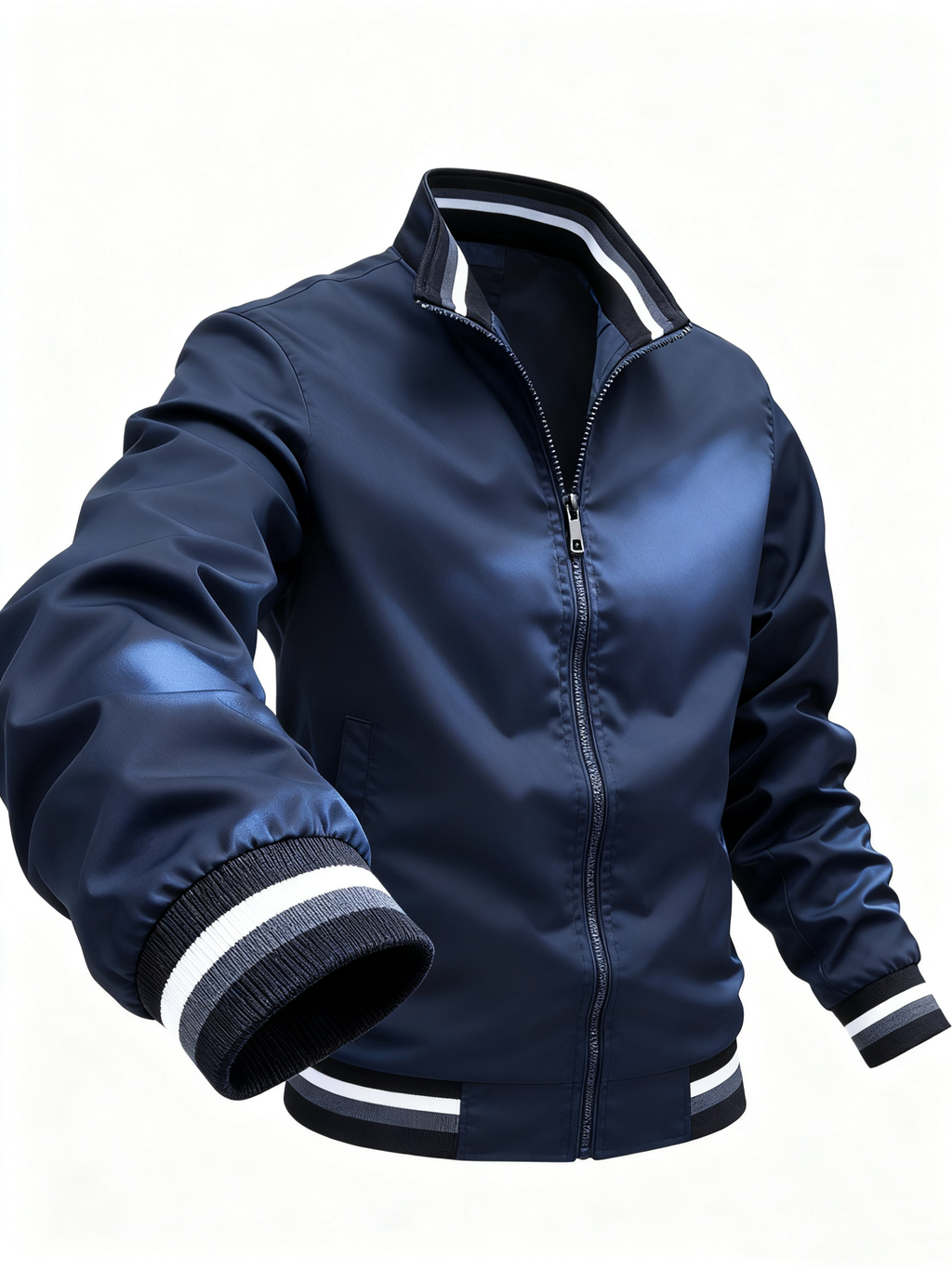 Men's Navy Sport Jacket - Classic Athletic Style & Versatile Comfort for Active & Casual Lifestyles