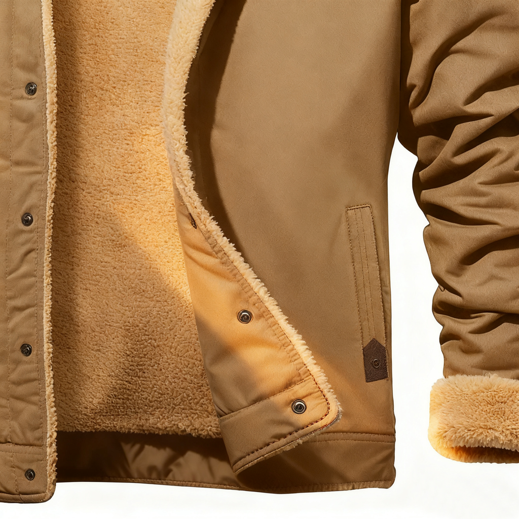 Men's Sherpa-Lined Casual Jacket - Vintage Style & Ultimate Warmth for Winter Adventures & Daily Wear
