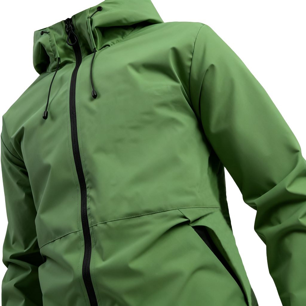 Men's 100% Polyester Waterproof Windproof Rain Jacket - Lightweight Hooded Outdoor Coat for Hiking, Travel & Daily Life