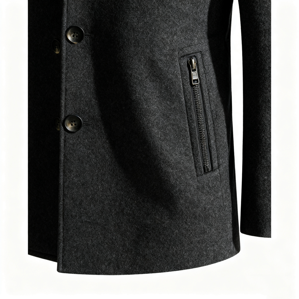 Men's Wool Blend Coat - Sophisticated Warmth for the Modern Gentleman