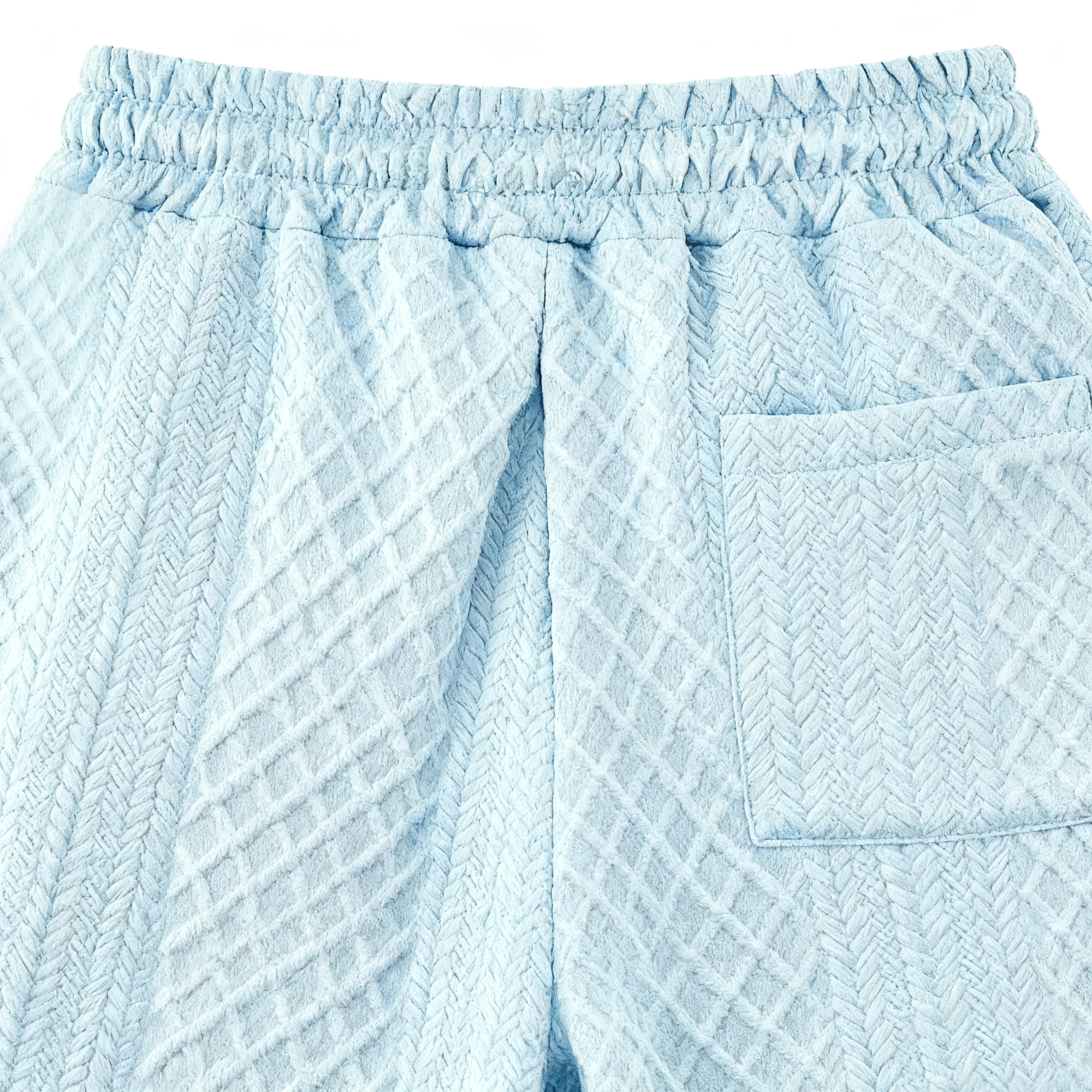 Men's Light Blue Textured Casual Shorts - Elevate Your Leisure Style with Unique Design & Effortless Comfort