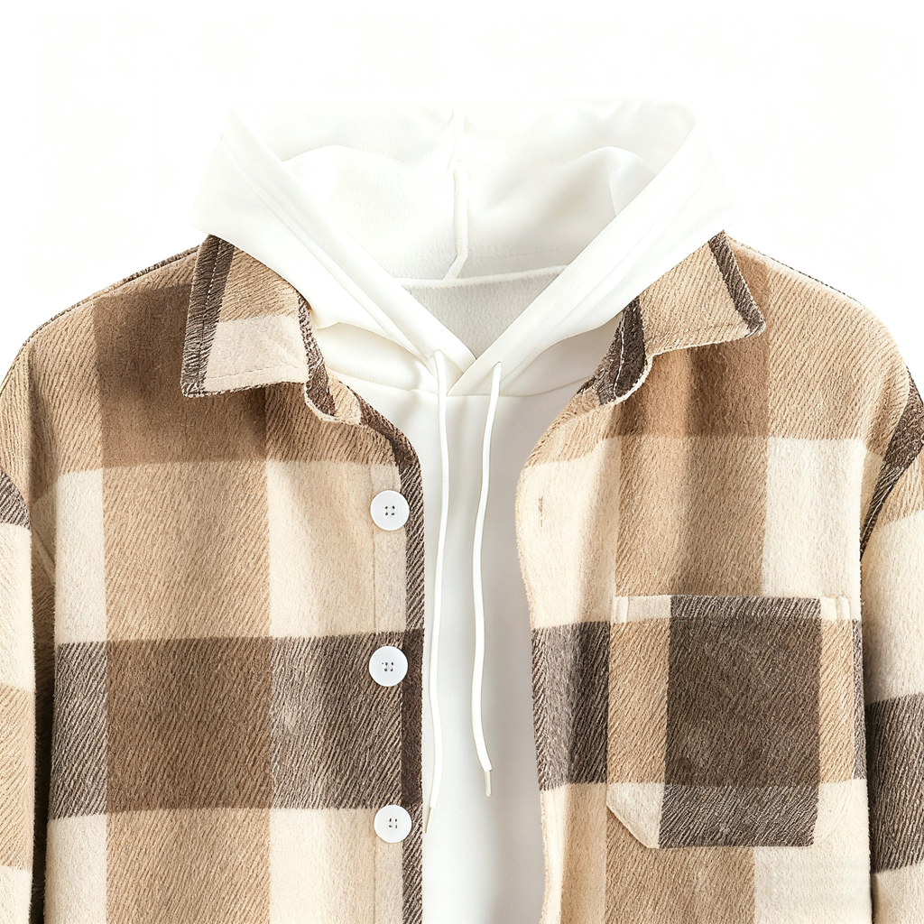 Men's Plaid Shacket and Hoodie Set: Effortless Style for Casual & Trendy Looks