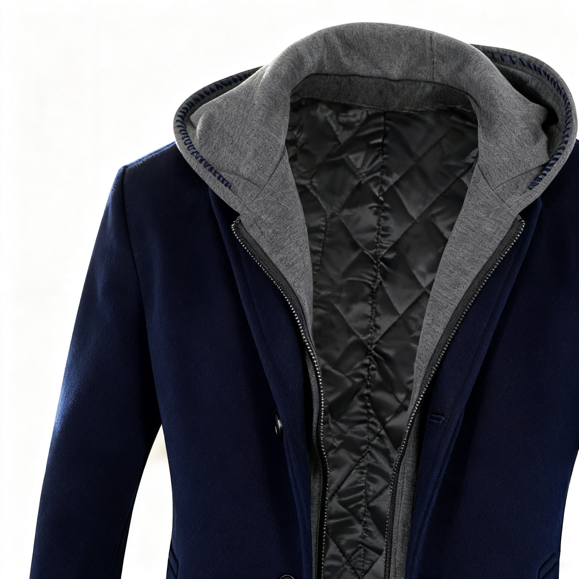 Men's 3-in-1 Wool Blend Trench Coat – Elevate Winter Style with Versatility, Warmth & Urban Sophistication