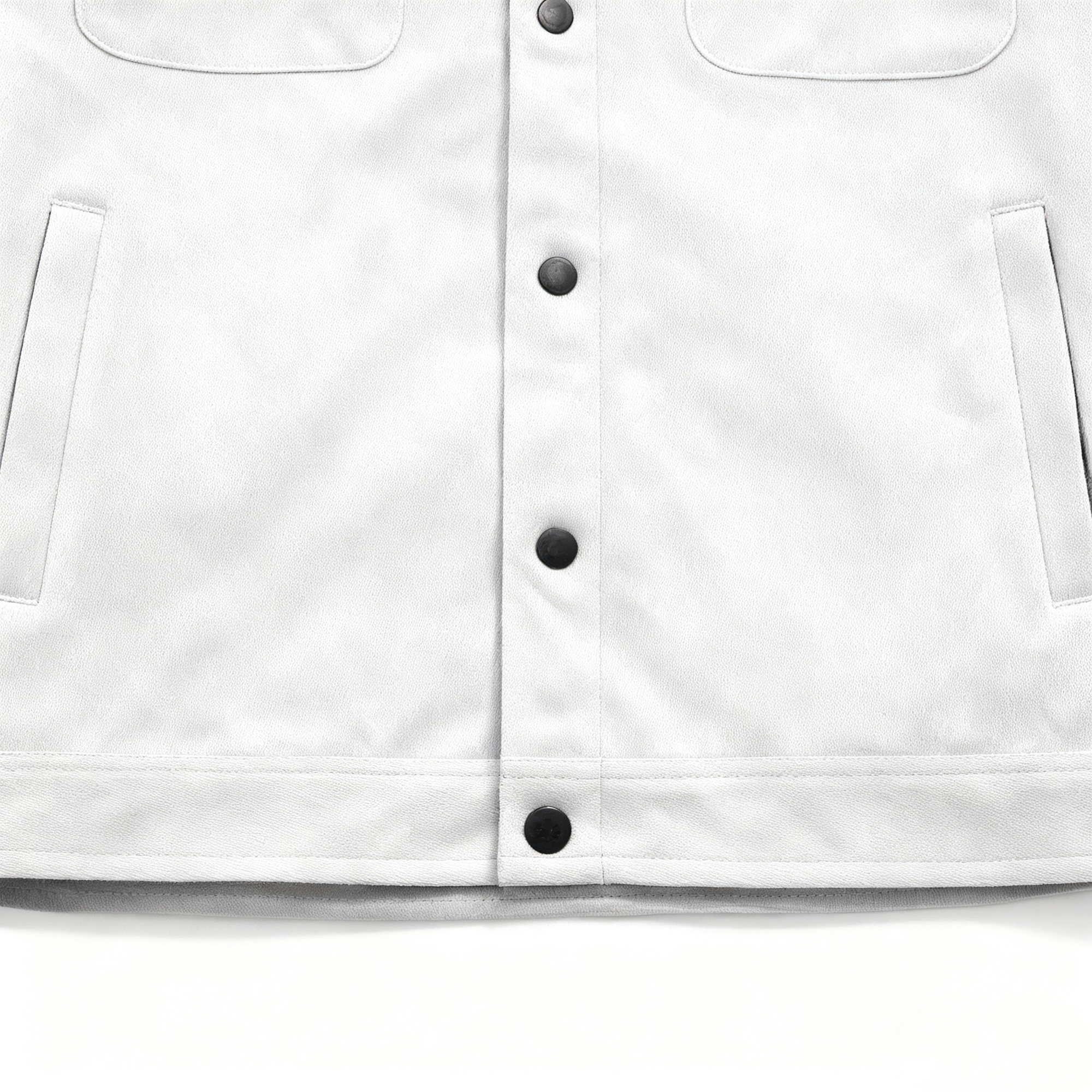 Men's Light Gray Suede-Like Casual Jacket - Classic Button-Down Trucker Jacket with Utility Pockets for Daily, Street & Smart-Casual Looks