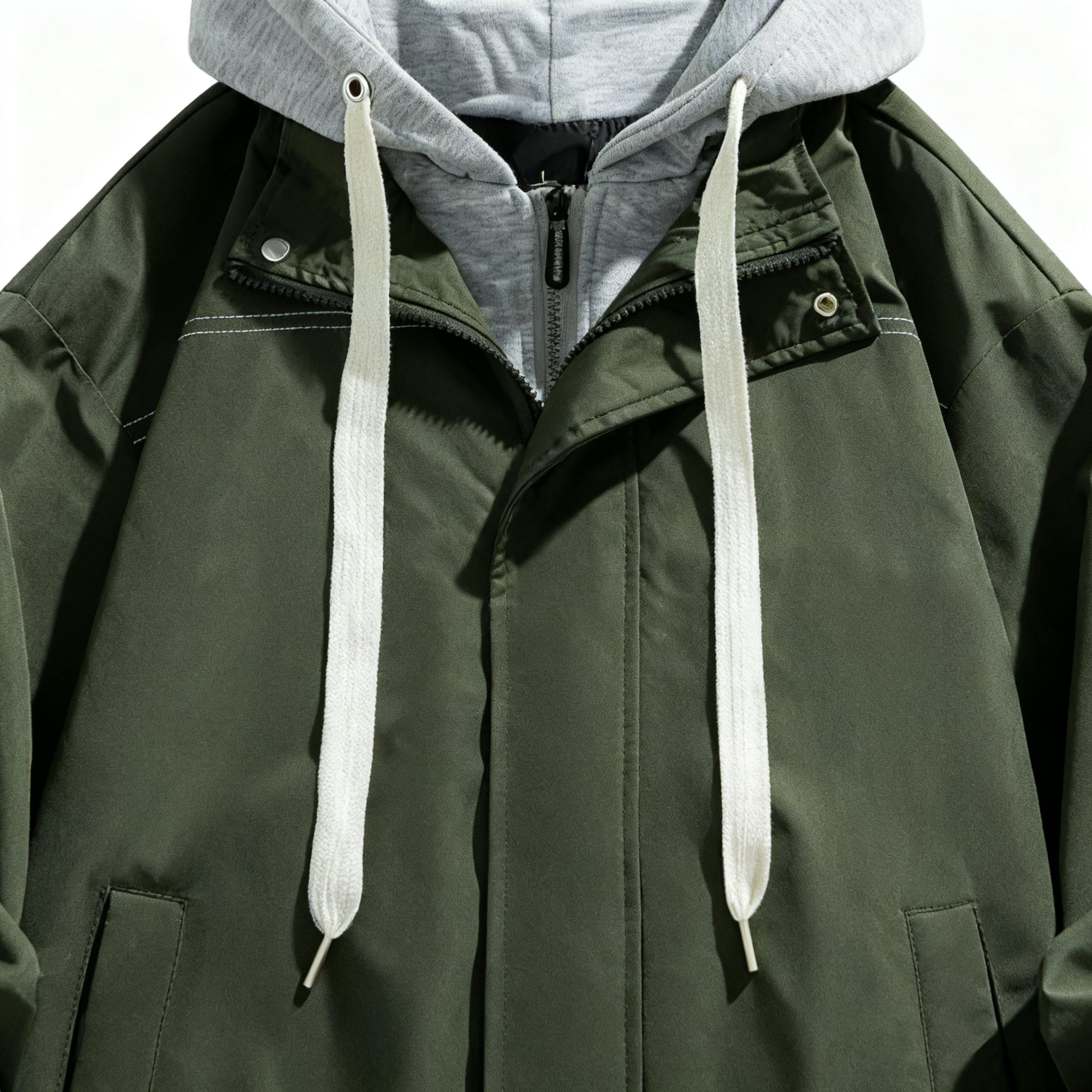 Men's Casual Faux Two-Piece Hooded Jacket: Urban Street Style & Multi-Scene Versatility for the Modern Gentleman