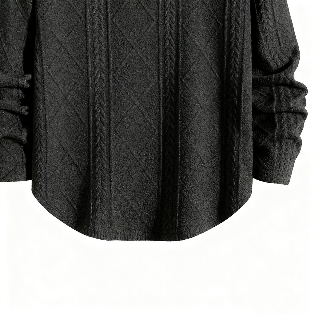 Men's Textured Knit Sweater - Classic Crew Neck Pullover for Casual & Smart-Casual