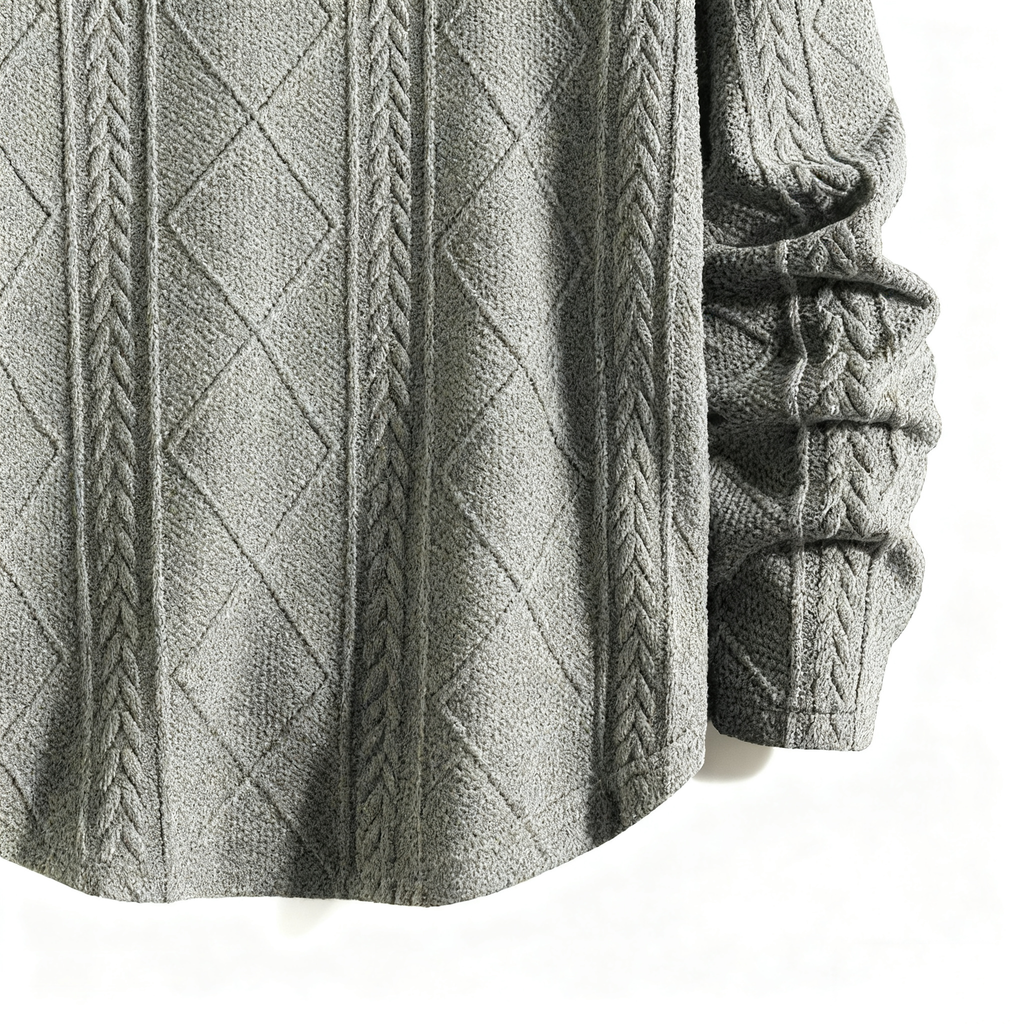 Men's Cable Knit Textured Crew Neck Sweater - Fashionable Pullover for Casual, Daily & Stylish Outings
