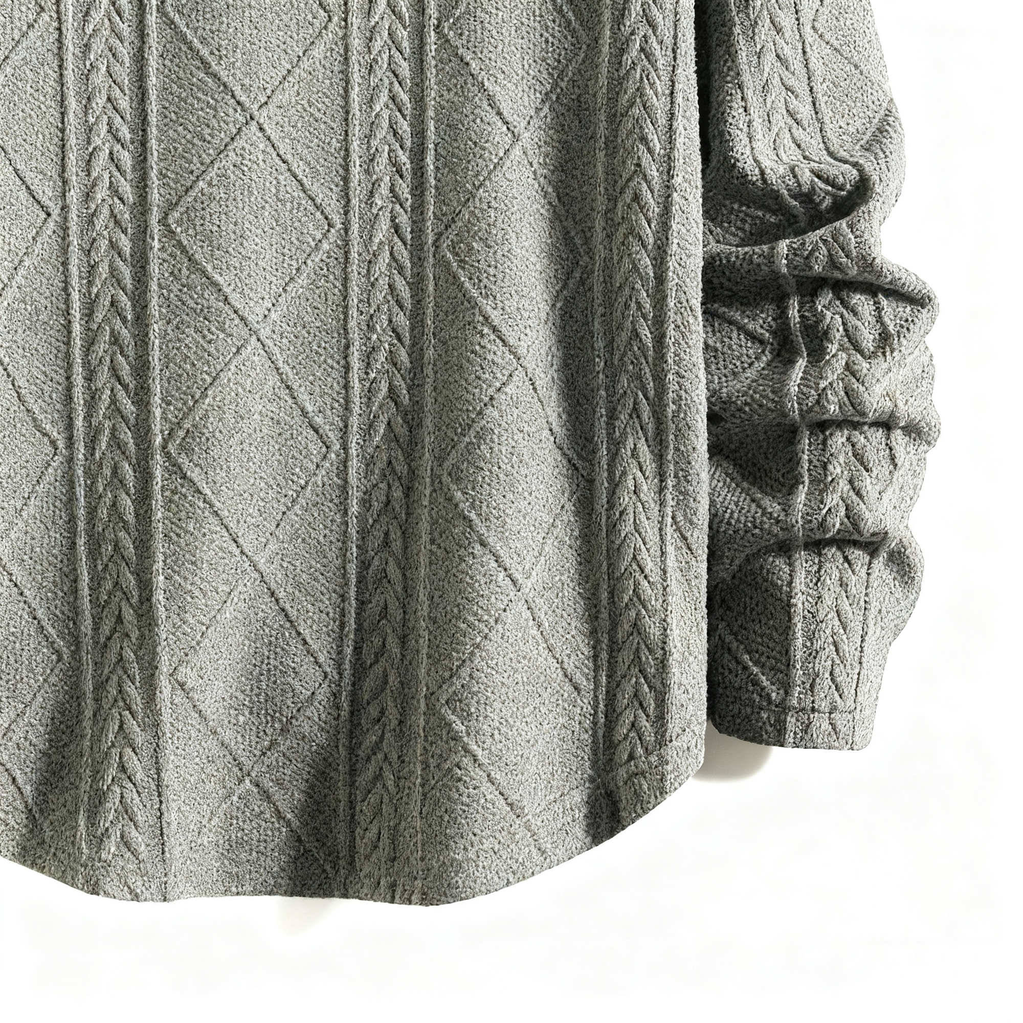 Men's Cable Knit Textured Crew Neck Sweater - Fashionable Pullover for Casual, Daily & Stylish Outings