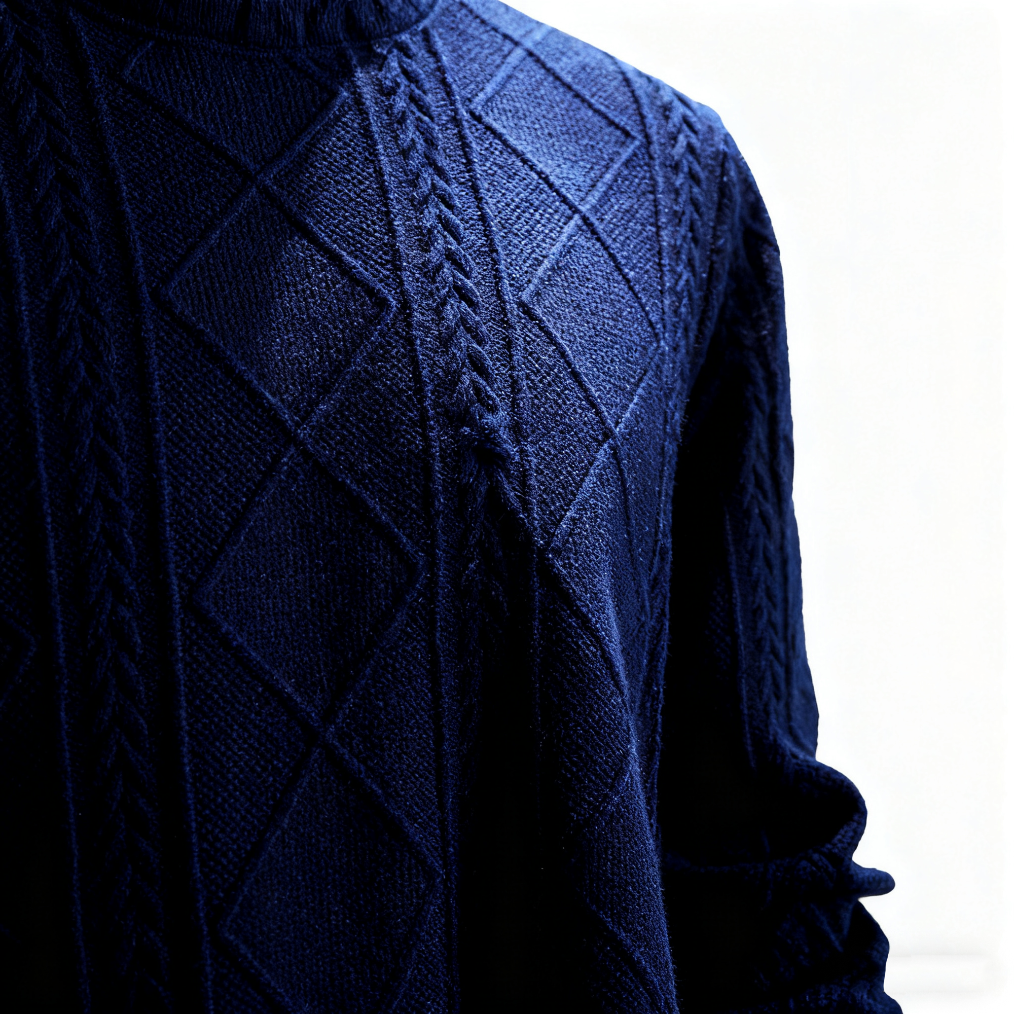 Navy Cable-Knit Textured Sweater: Timeless Craftsmanship & Effortless Style
