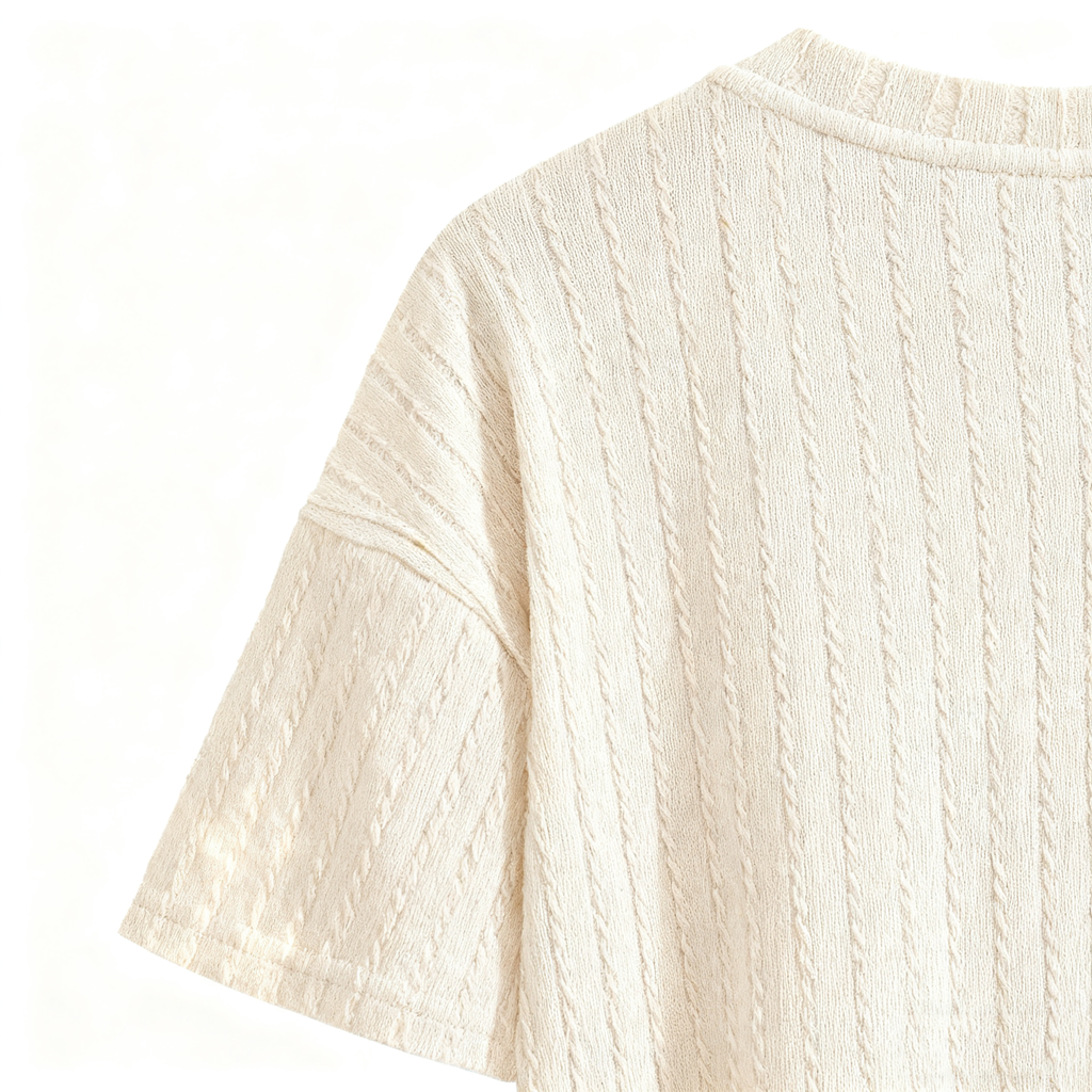 Men's Textured Knit Short-Sleeve T-Shirt: Elevated Casual Style with Timeless Comfort for Modern Men