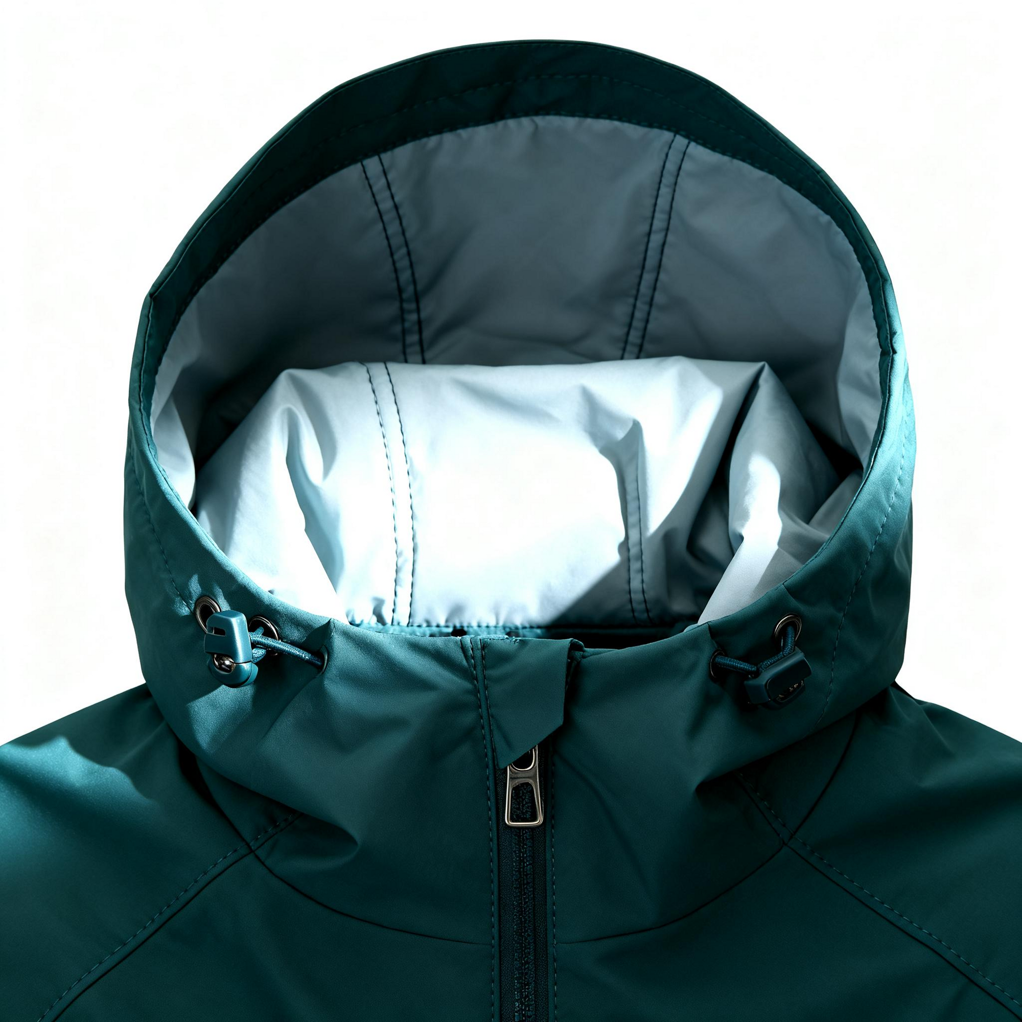 Men's Teal Waterproof Windproof Jacket - Hooded Outdoor Raincoat for Hiking, Travel & All-Weather Adventures