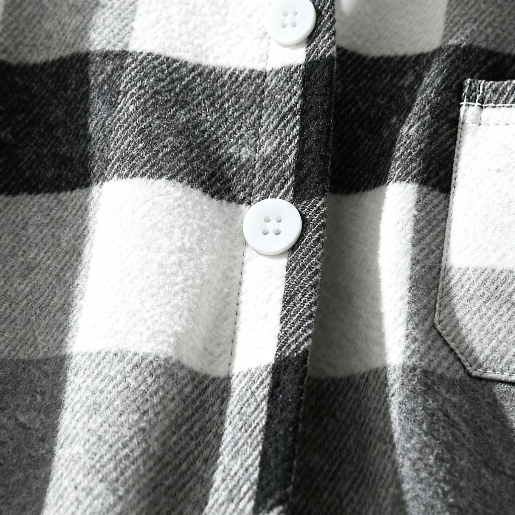 Men's Plaid Shirt Jacket & Hoodie Set