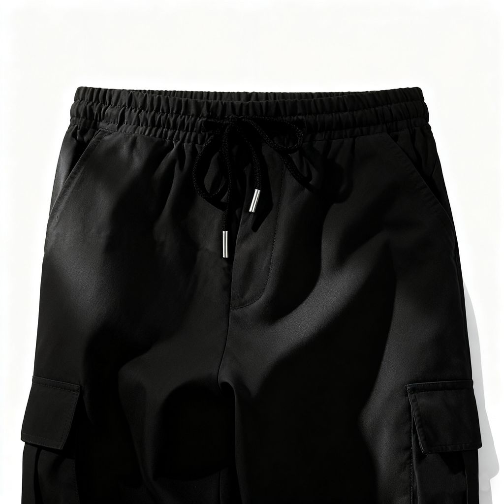 Men's Black Cargo Sweatpants - Sporty Style Meets Ultimate Comfort for Daily Wear & Active Lifestyles