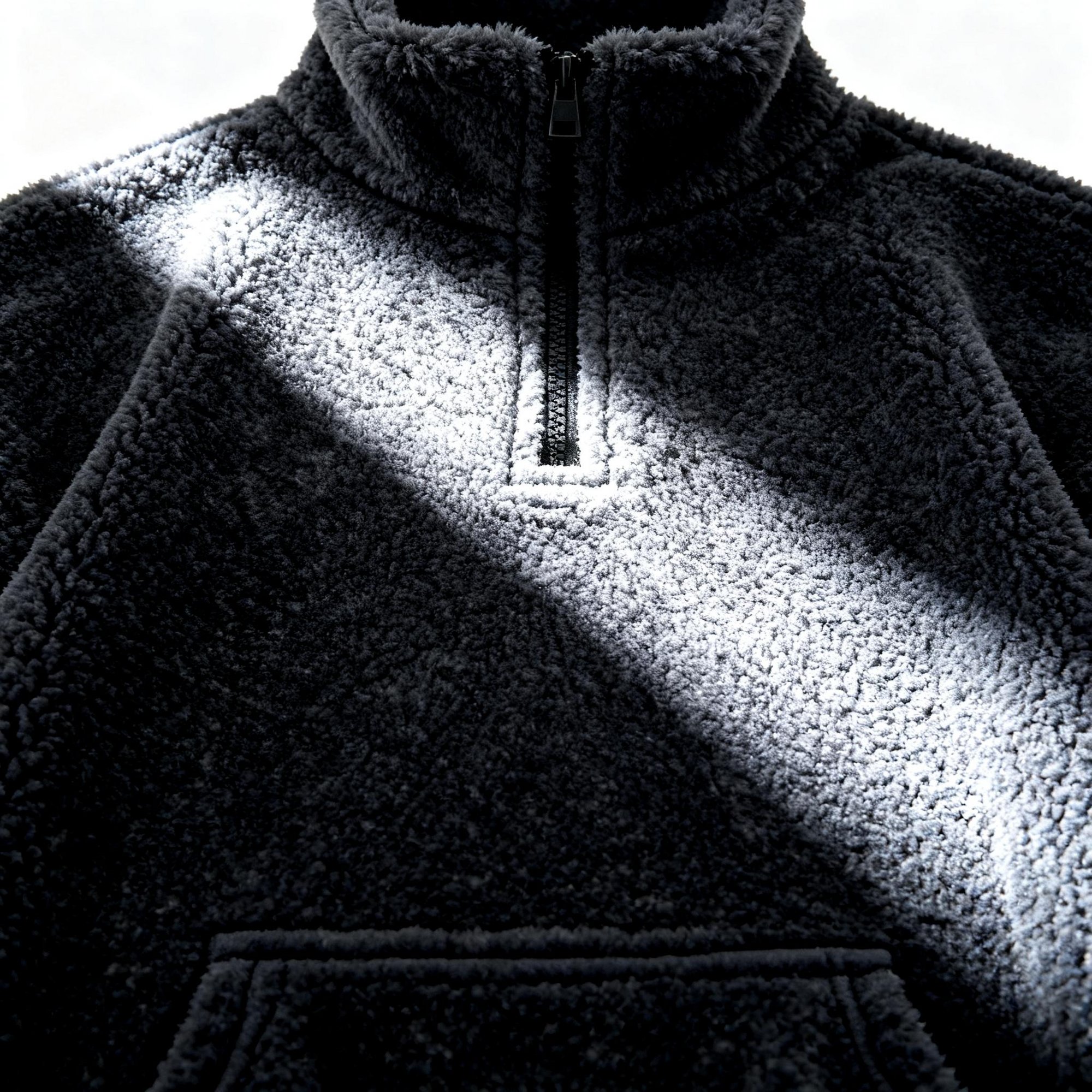 Men's Gray Fuzzy Half-Zip Pullover - Cozy Comfort & Street Style for Casual Days