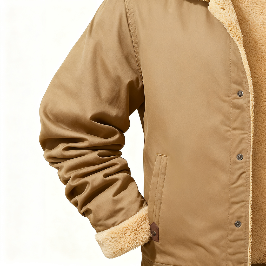 Men's Sherpa-Lined Casual Jacket - Vintage Style & Ultimate Warmth for Winter Adventures & Daily Wear
