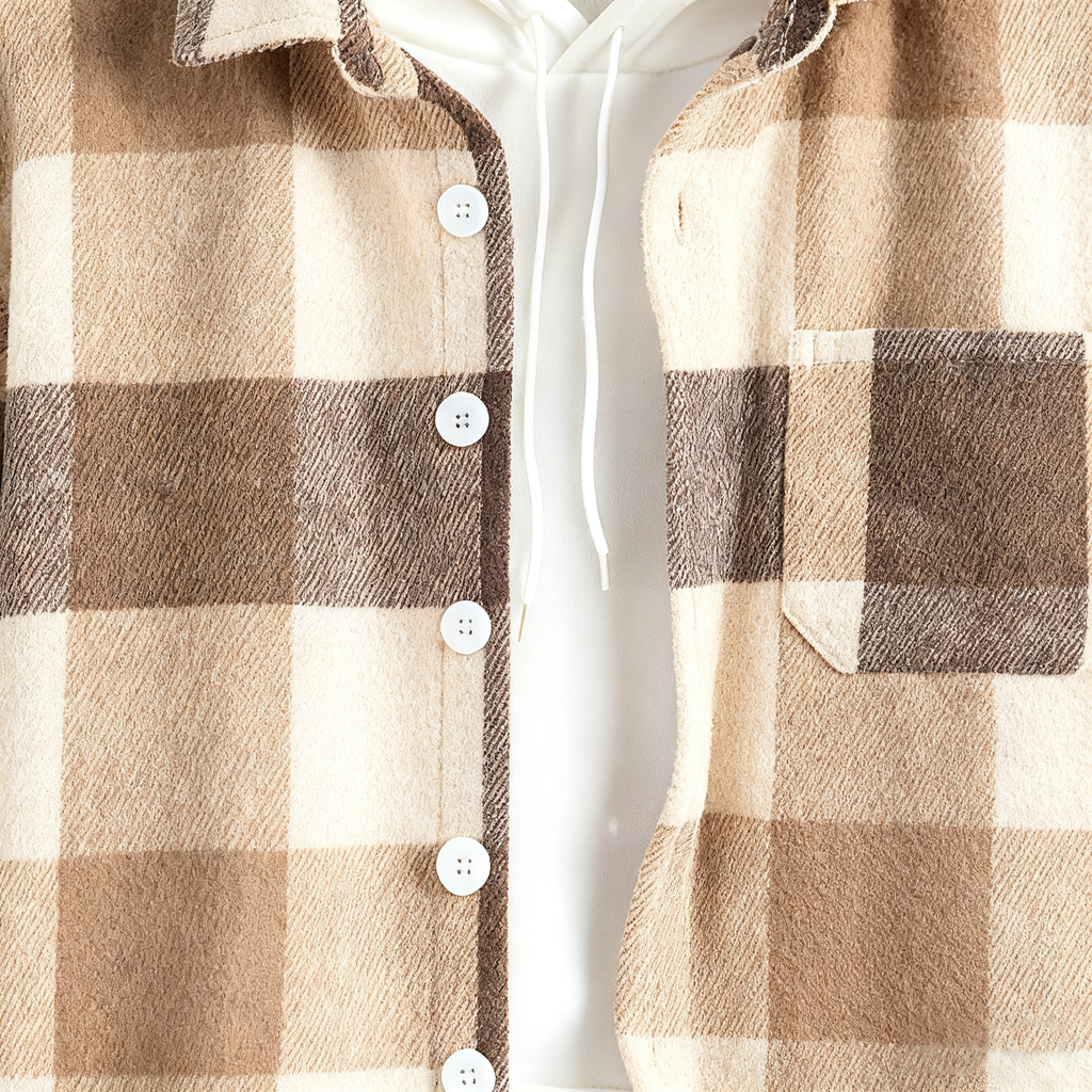 Men's Plaid Shacket and Hoodie Set: Effortless Style for Casual & Trendy Looks