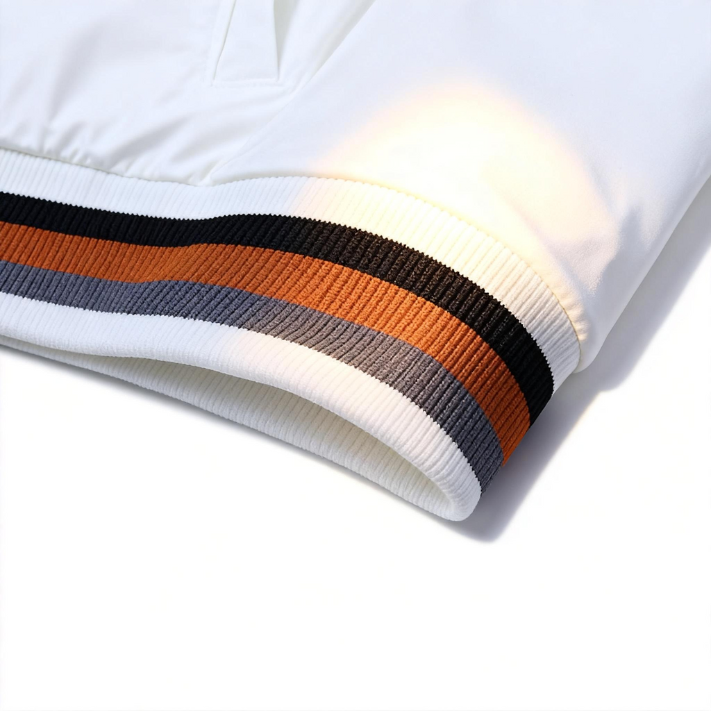 Men's White Sport Jacket with Contrast Trim - Blend of Athletic Style & Daily Versatility