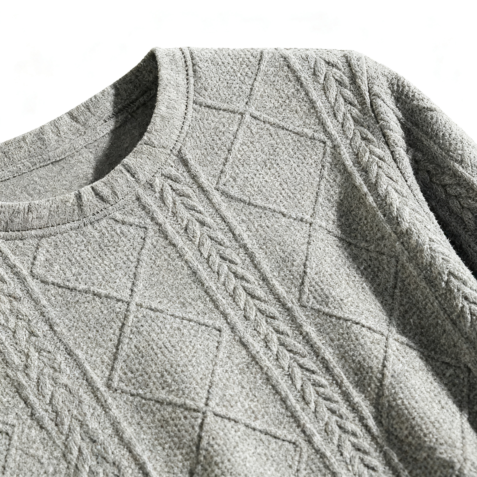 Men's Cable Knit Textured Crew Neck Sweater - Fashionable Pullover for Casual, Daily & Stylish Outings