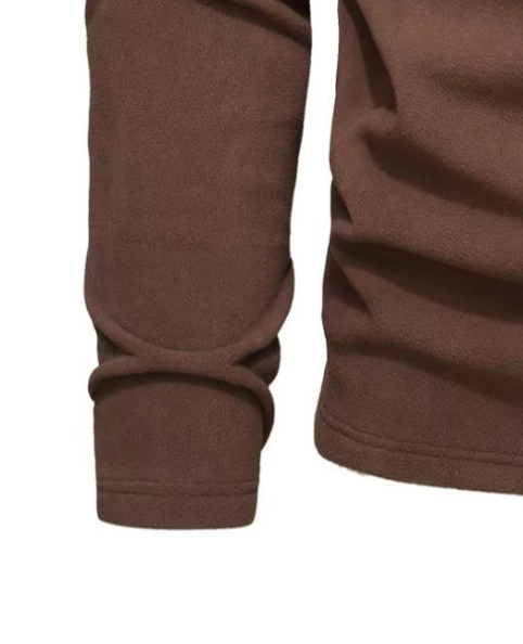 Men's Brown Half-Zip Pullover - Elevate Business Casual with Comfort & Sophistication