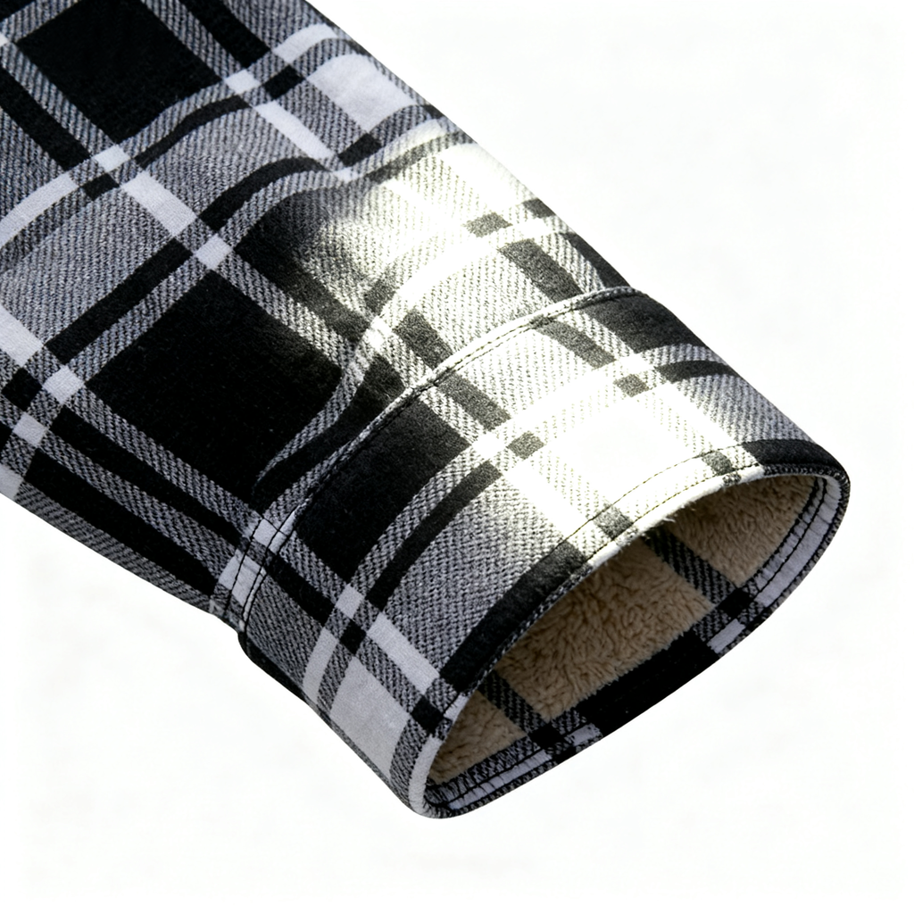 Men's Plaid Fleece-Lined Shirt Jacket - Casual Style Meets Cozy Warmth for Everyday Wear