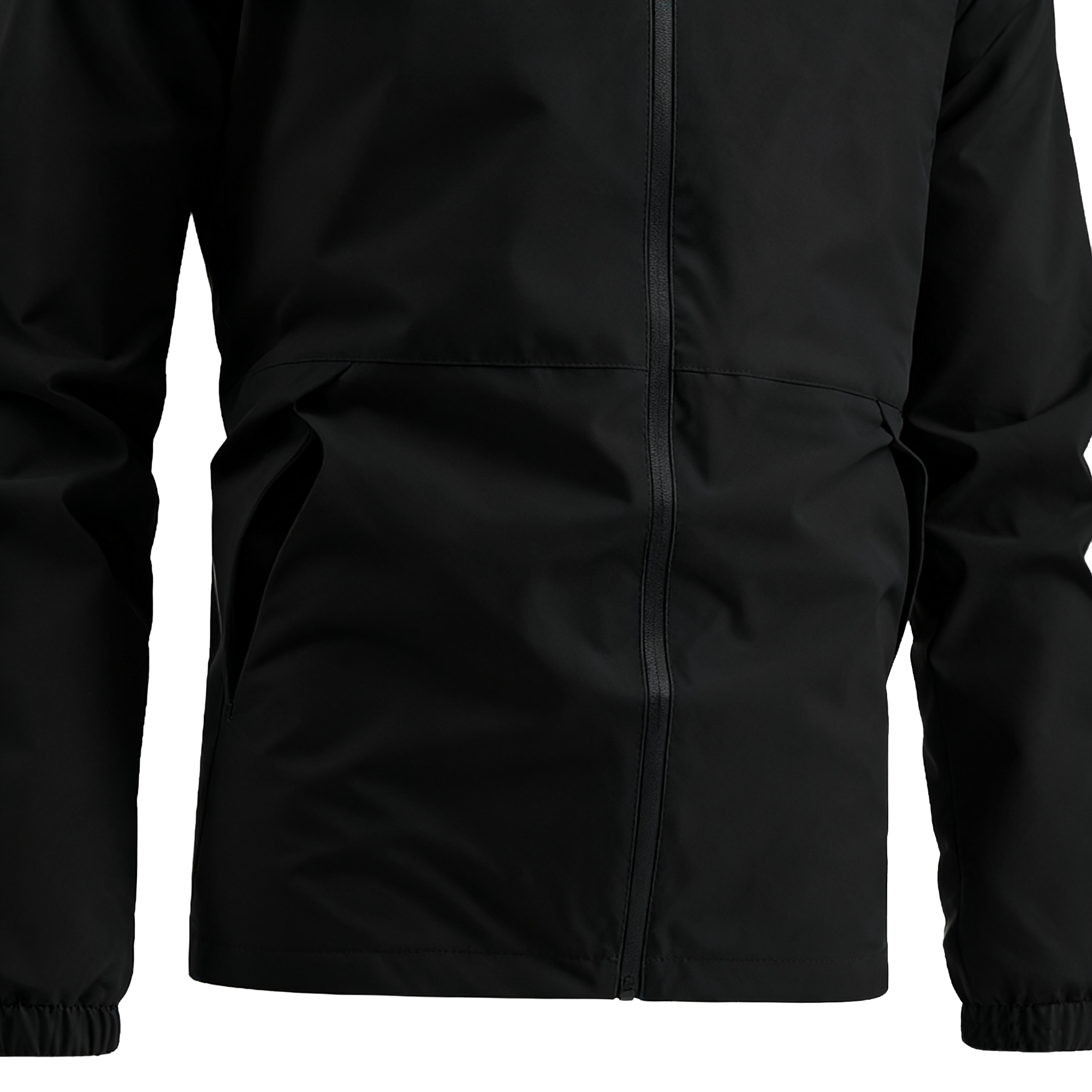 100% Polyester Black Waterproof Jacket: Ultimate All-Weather Protection with Sleek Urban Style
