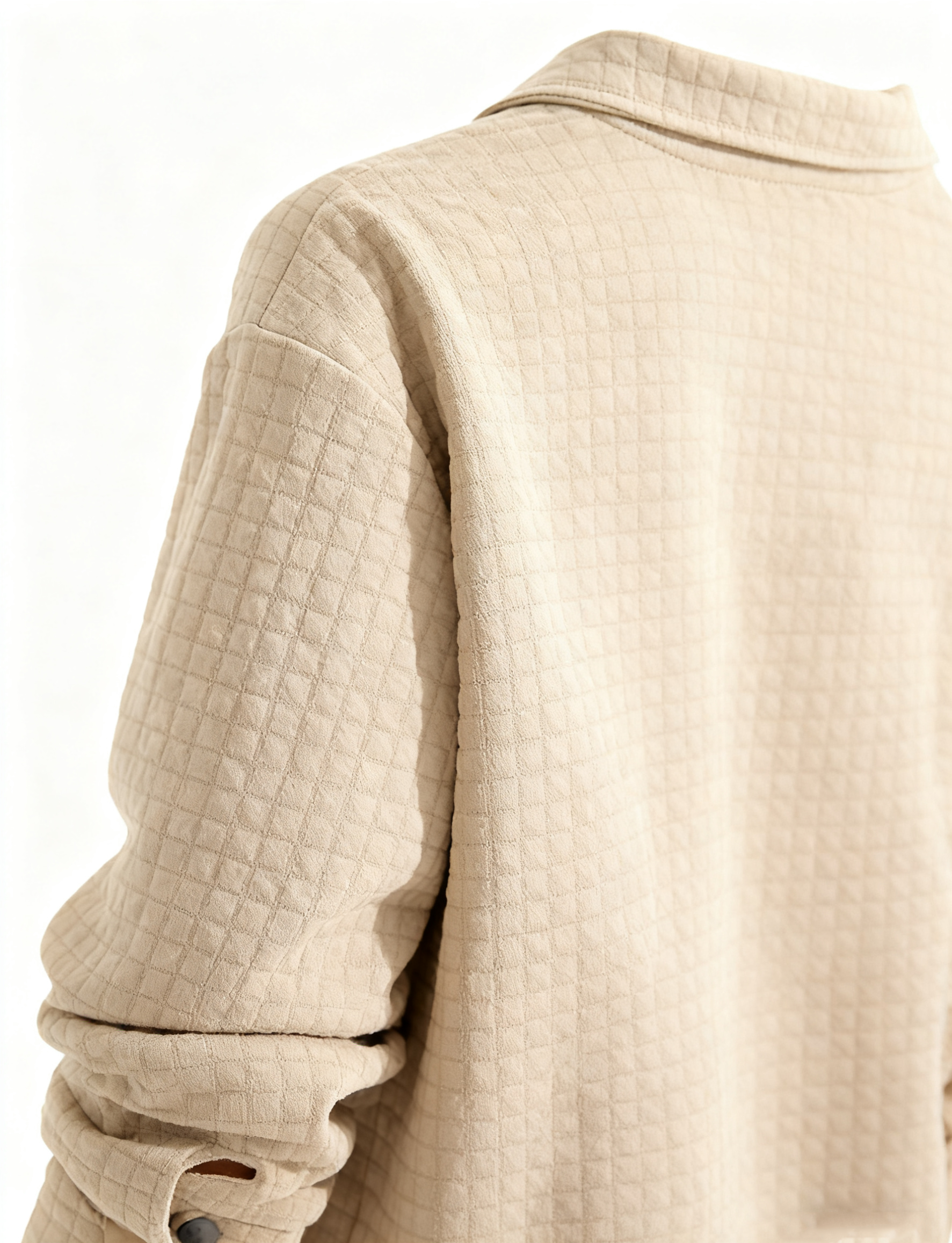 Men's Quilted Shirt Jacket - Oversized Casual Shacket with Pocket Details for Urban Style & Leisure Comfort