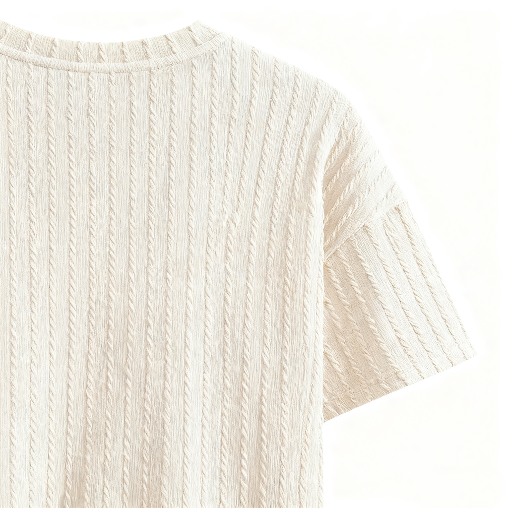 Men's Textured Knit Short-Sleeve T-Shirt: Elevated Casual Style with Timeless Comfort for Modern Men