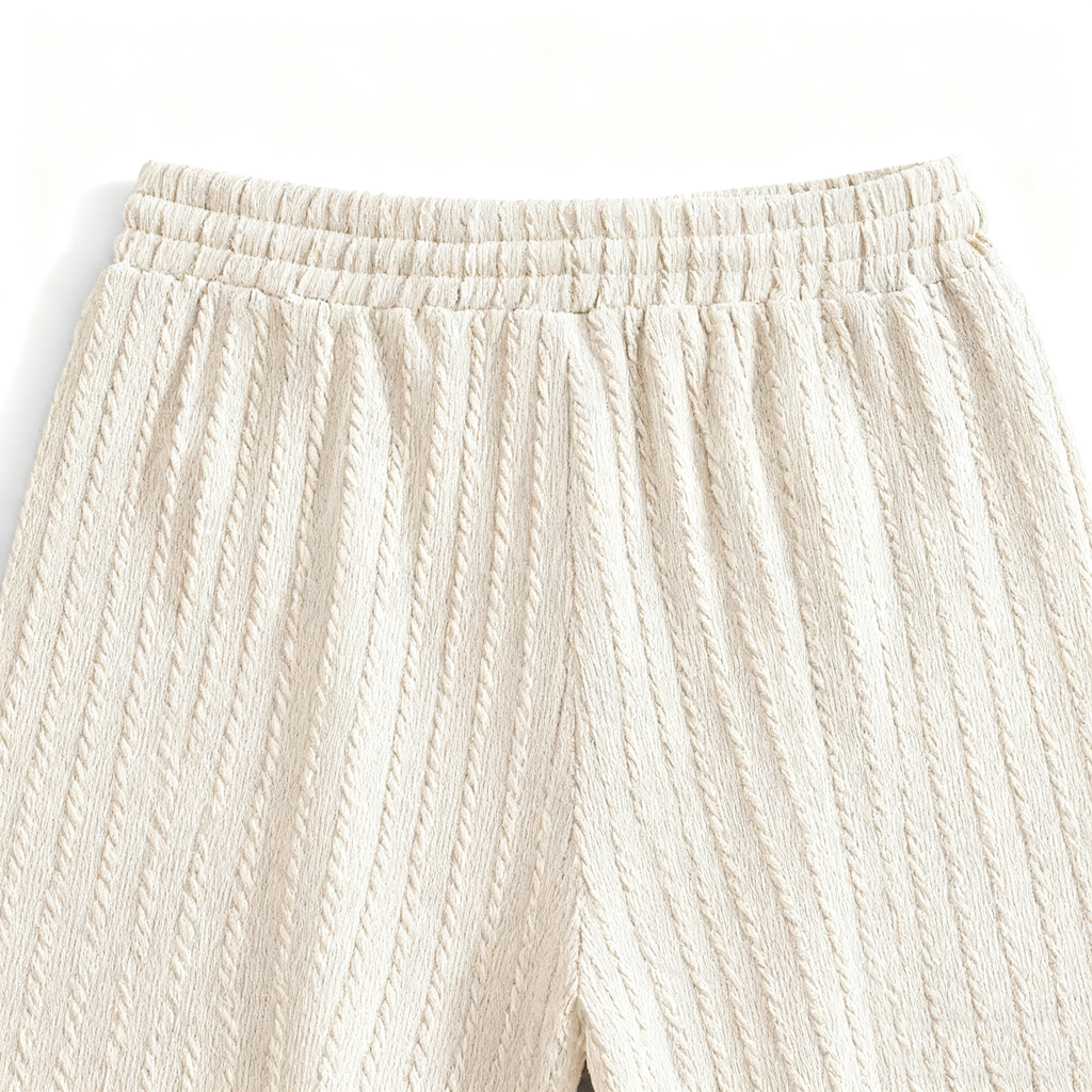 Men's Textured Knit Casual Shorts: Stylish, Comfortable & Versatile for Leisure, Home & Outdoor Moments