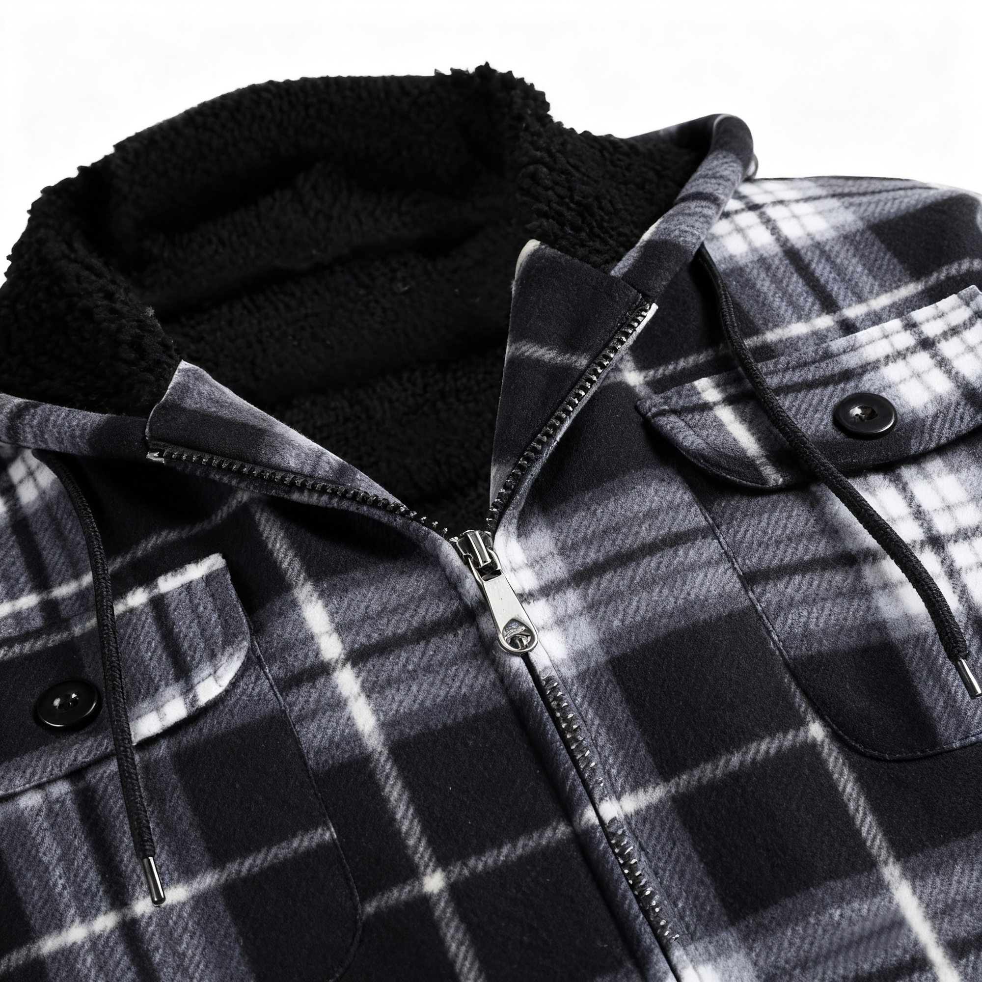 Men's Plaid Hooded Wool-Blend Jacket - Embrace Casual Style with Cozy Warmth for Every Adventure