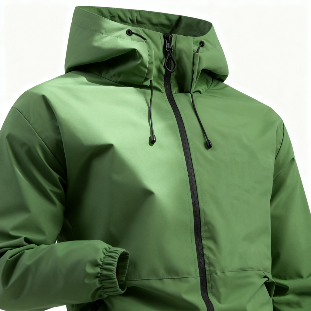 Men's 100% Polyester Waterproof Windproof Rain Jacket - Lightweight Hooded Outdoor Coat for Hiking, Travel & Daily Life