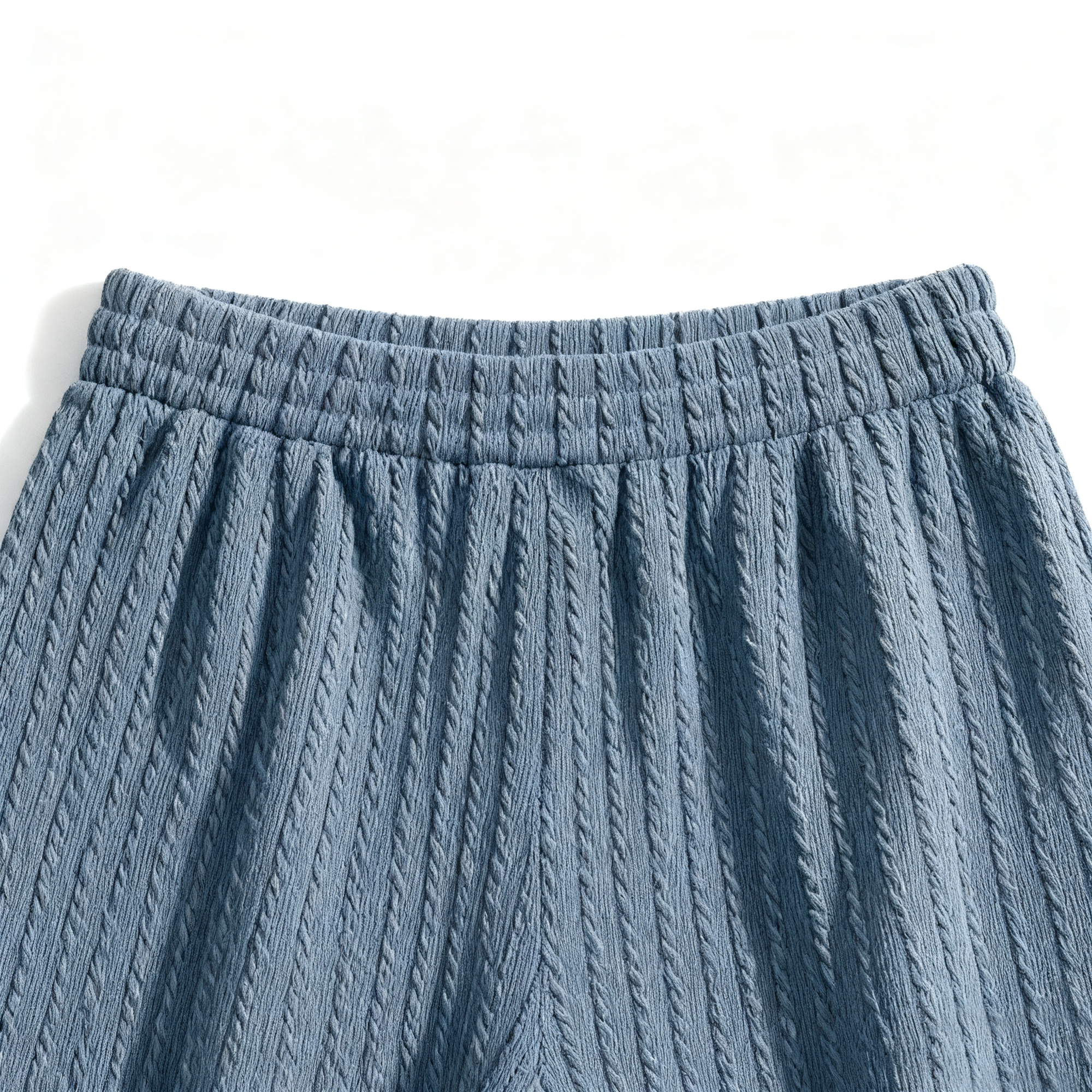 Men's Light Blue Textured Casual Shorts - Elevate Your Leisure Style with Unique Design & Effortless Comfort