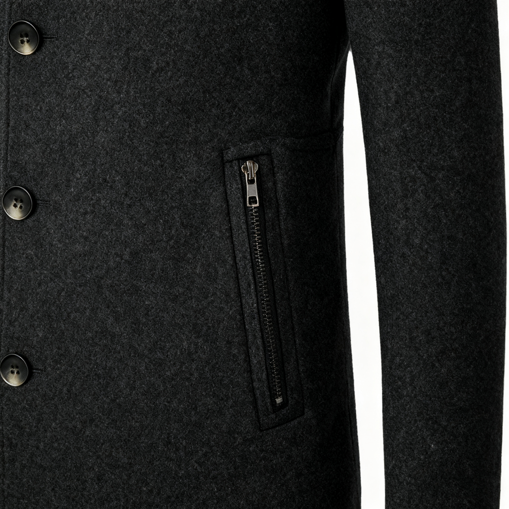 Men's Wool Blend Coat - Sophisticated Warmth for the Modern Gentleman