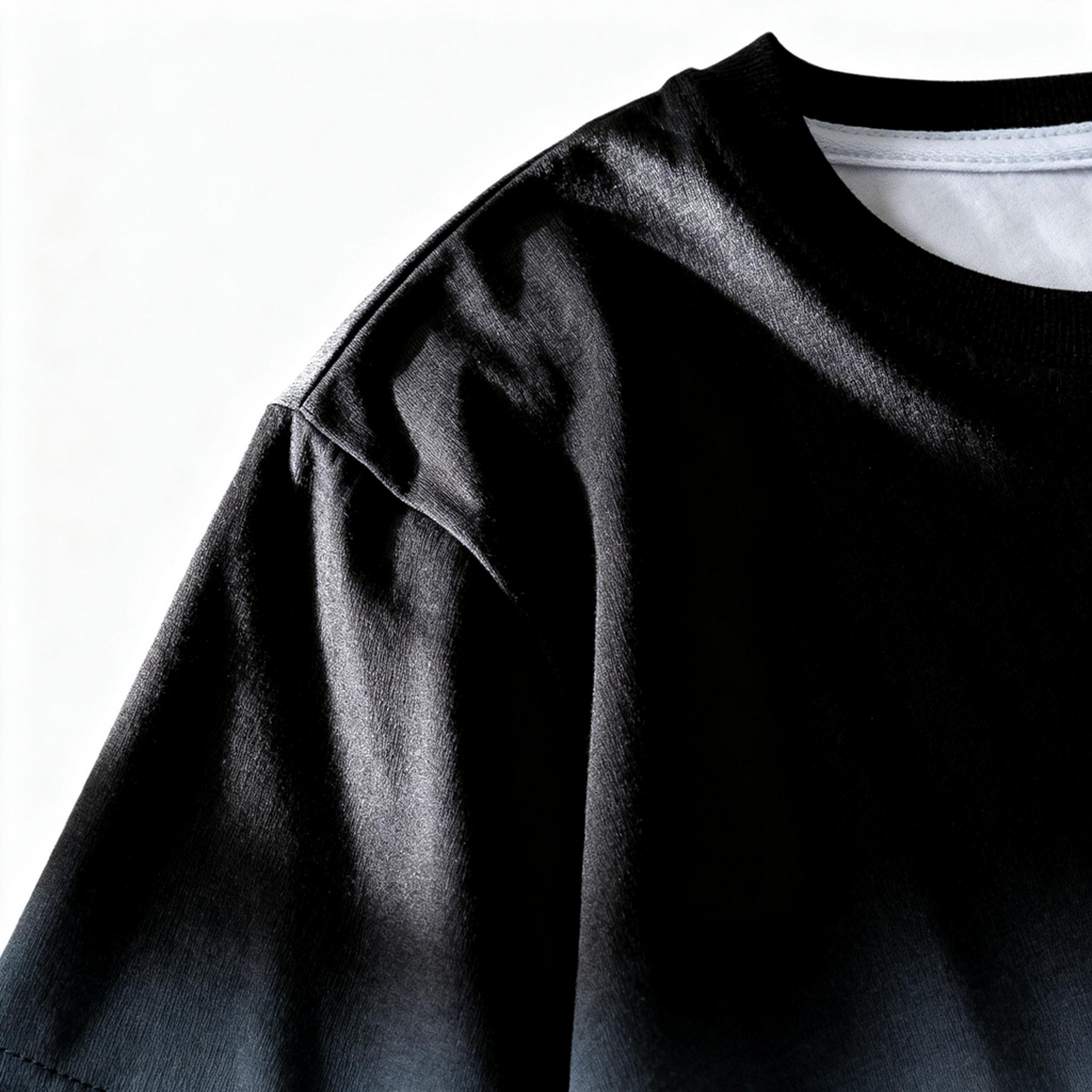 Men's Black & White Gradient Short Sleeve T-Shirt: Urban Street Style Essential for Trendsetters