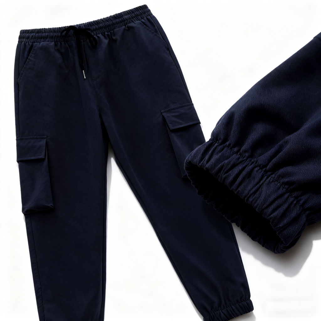 Men's Navy Blue Casual Outfit Set - Utility Jacket & Cargo Joggers Combo for Streetwear, Daily Wear & Smart-Casual Looks