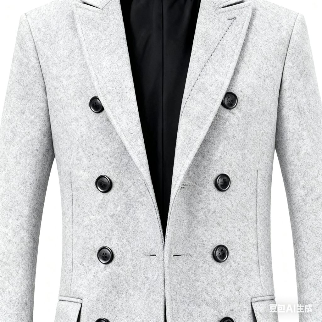 Men's Wool Blend Trench Coat - Timeless Elegance for the Modern Man