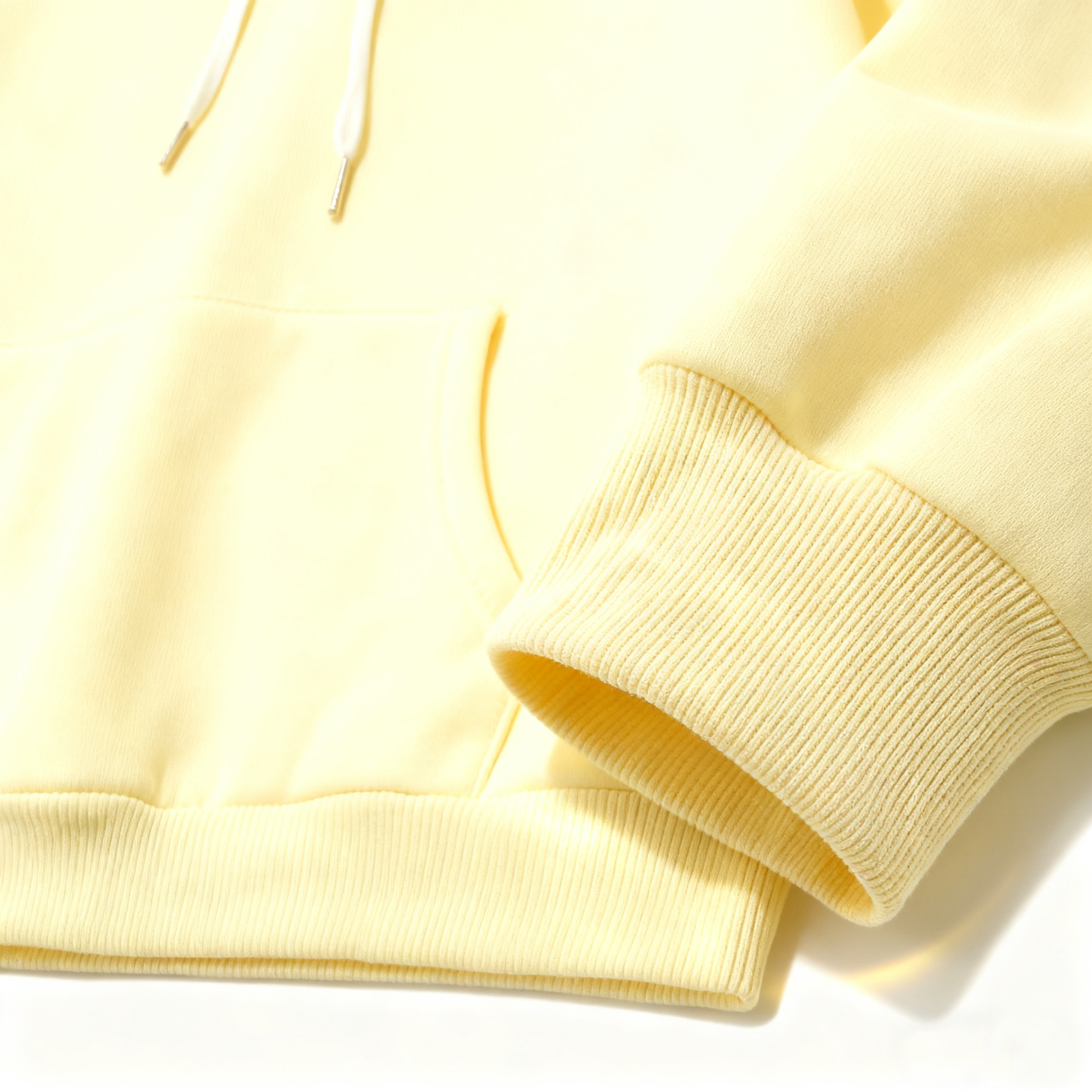 Men's Light Yellow Hoodie - Classic Casual Pullover with Kangaroo Pocket for Daily Wear, Street Style & Lounge Comfort