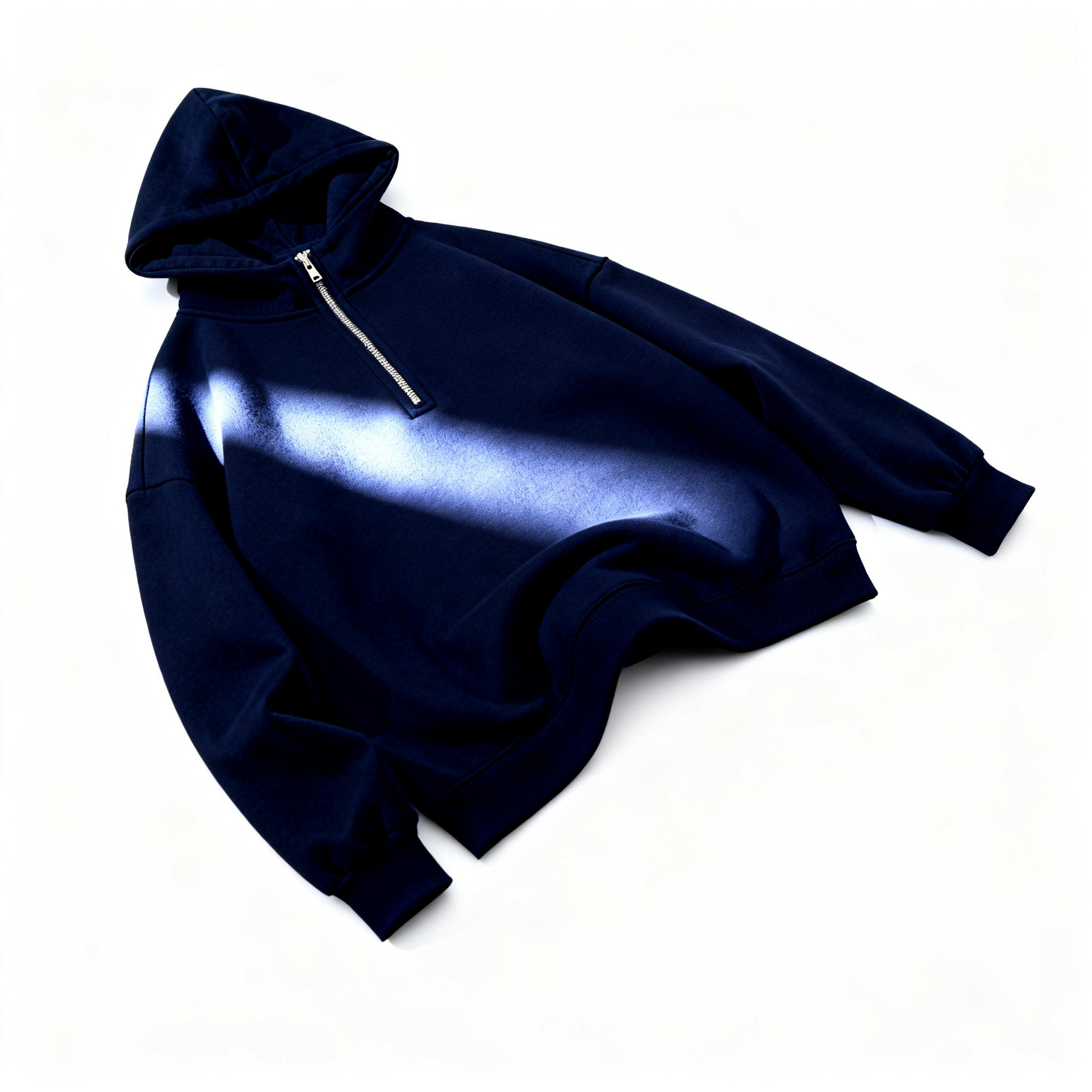 Men's Navy Half-Zip Hoodie - The Perfect Fusion of Casual Comfort & Modern Style