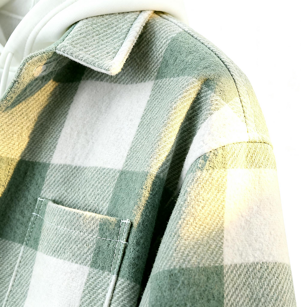 Stylish Plaid Shirt & Hoodie Set