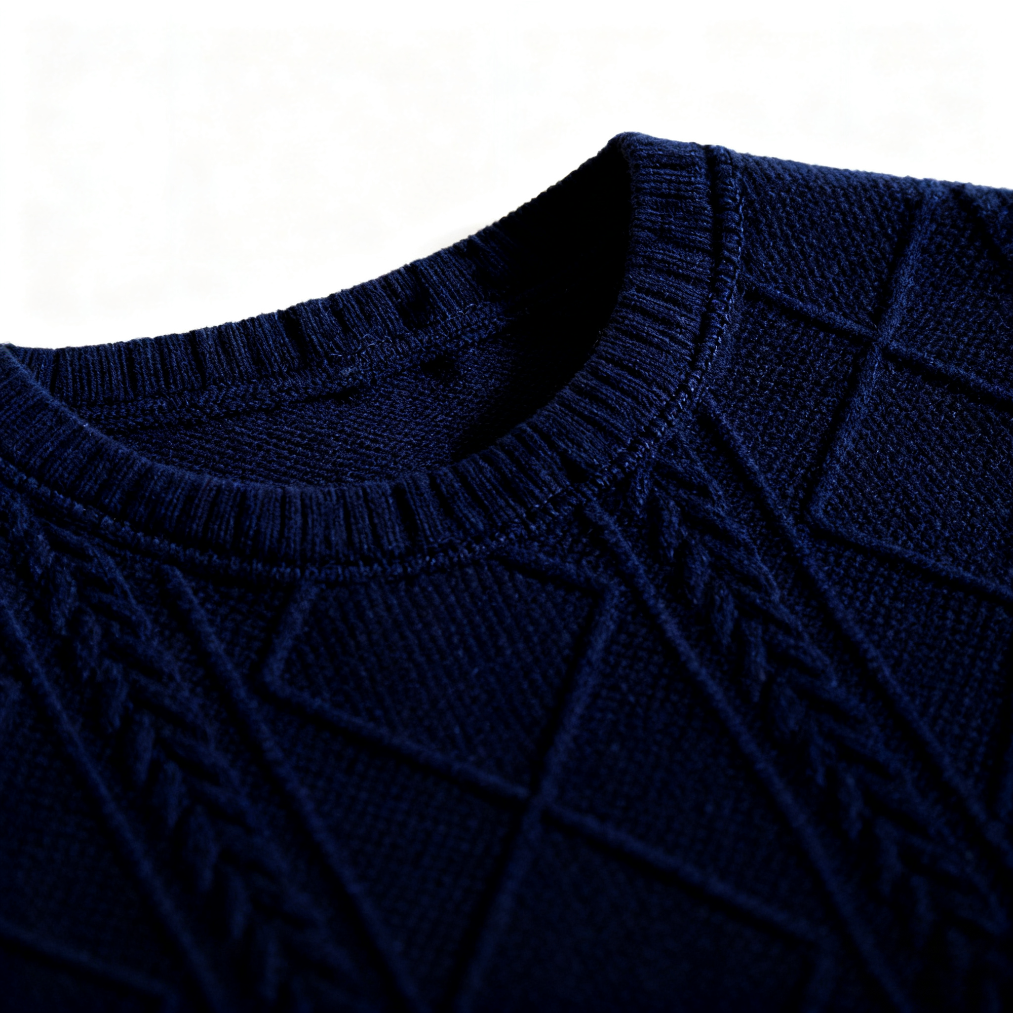 Navy Cable-Knit Textured Sweater: Timeless Craftsmanship & Effortless Style