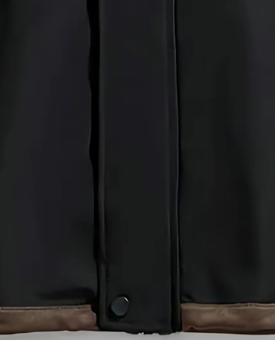 Men's Black & Brown Contrast Hooded Jacket - Urban Street Style & Versatile Comfort for Casual Outings