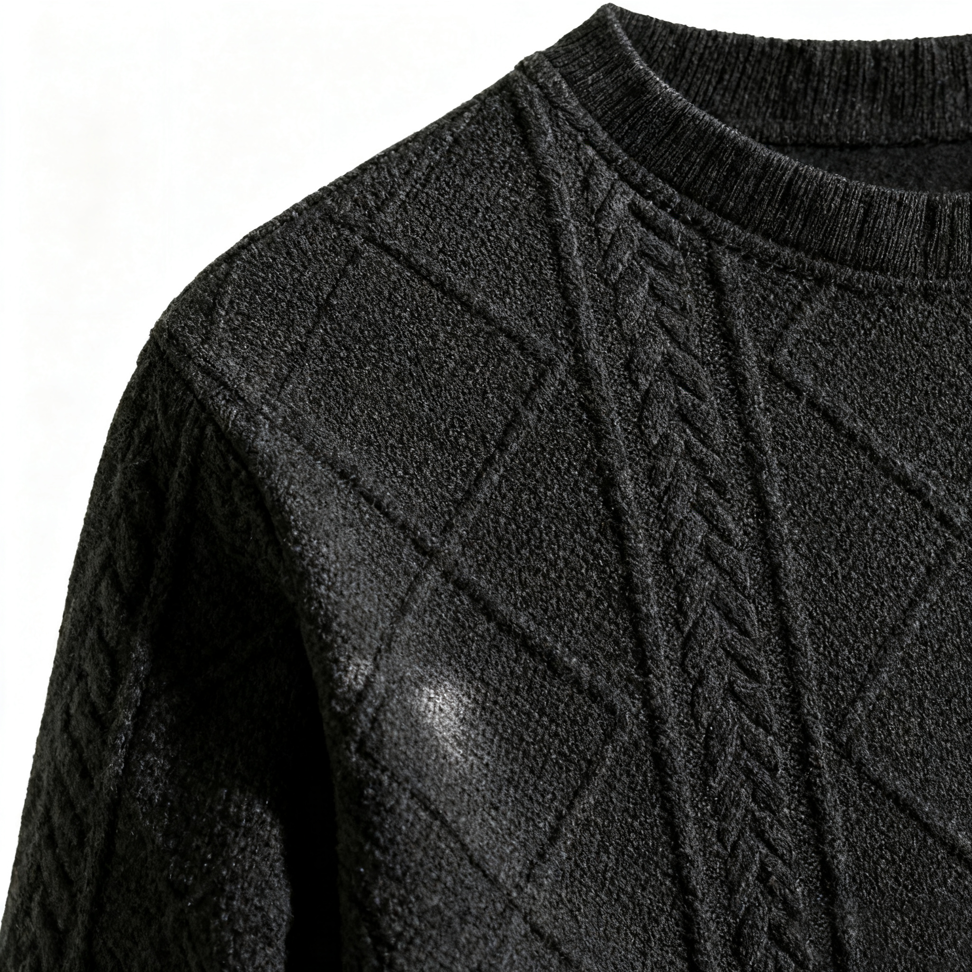 Men's Textured Knit Sweater - Classic Crew Neck Pullover for Casual & Smart-Casual