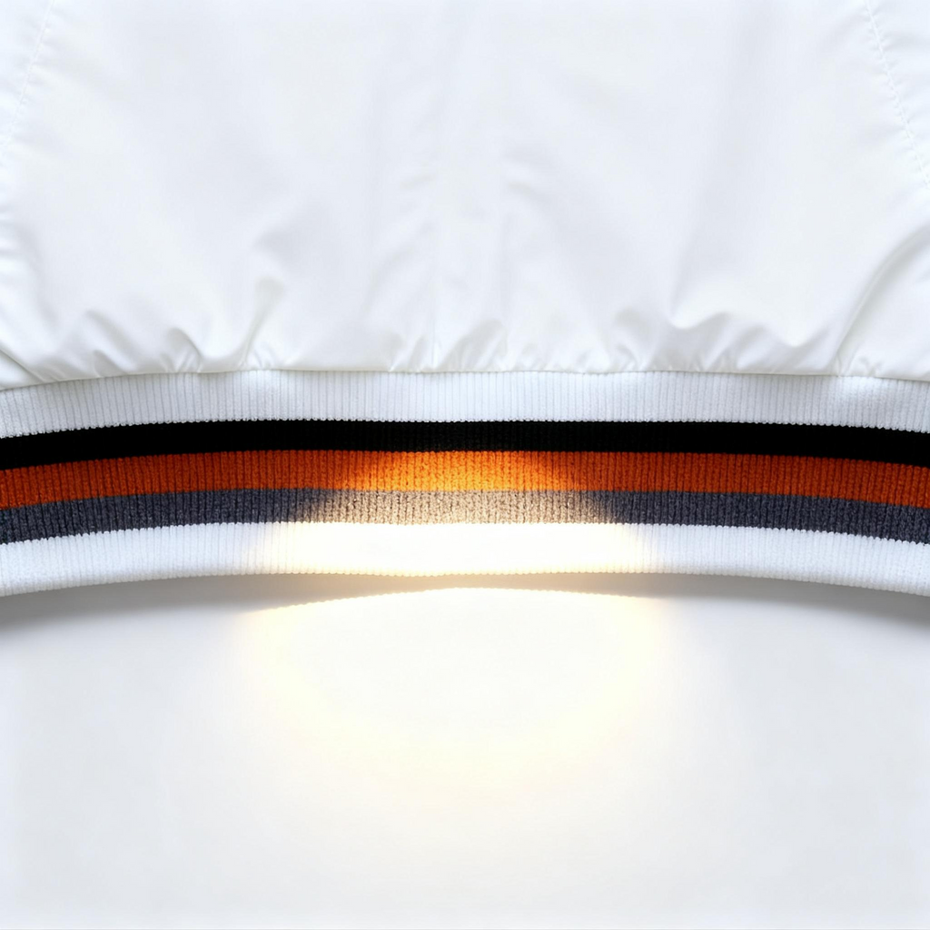 Men's White Sport Jacket with Contrast Trim - Blend of Athletic Style & Daily Versatility